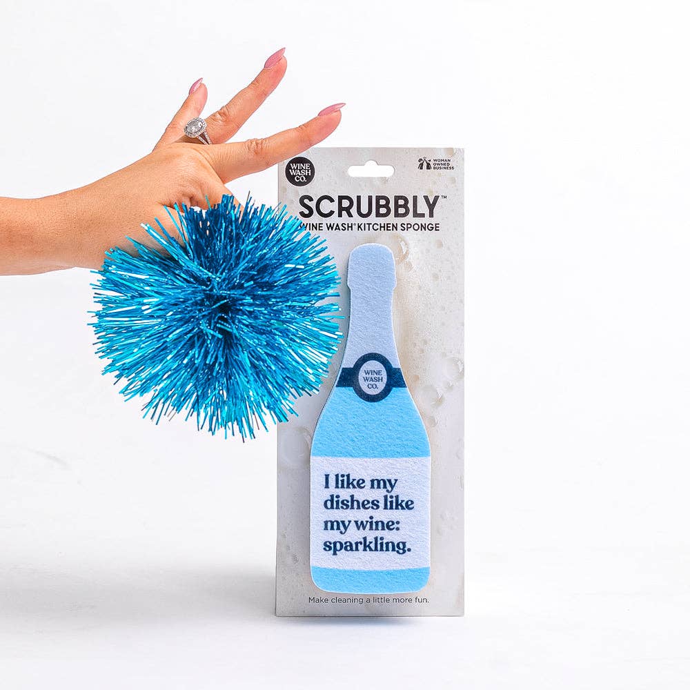 blue champagne scrubbly sponge