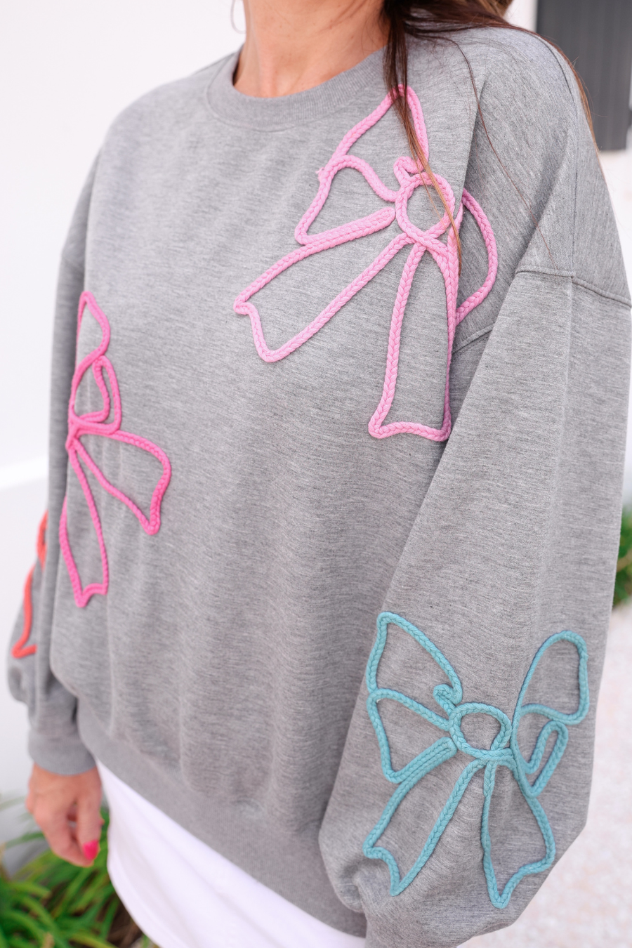 Belle Braided Bow Sweatshirt