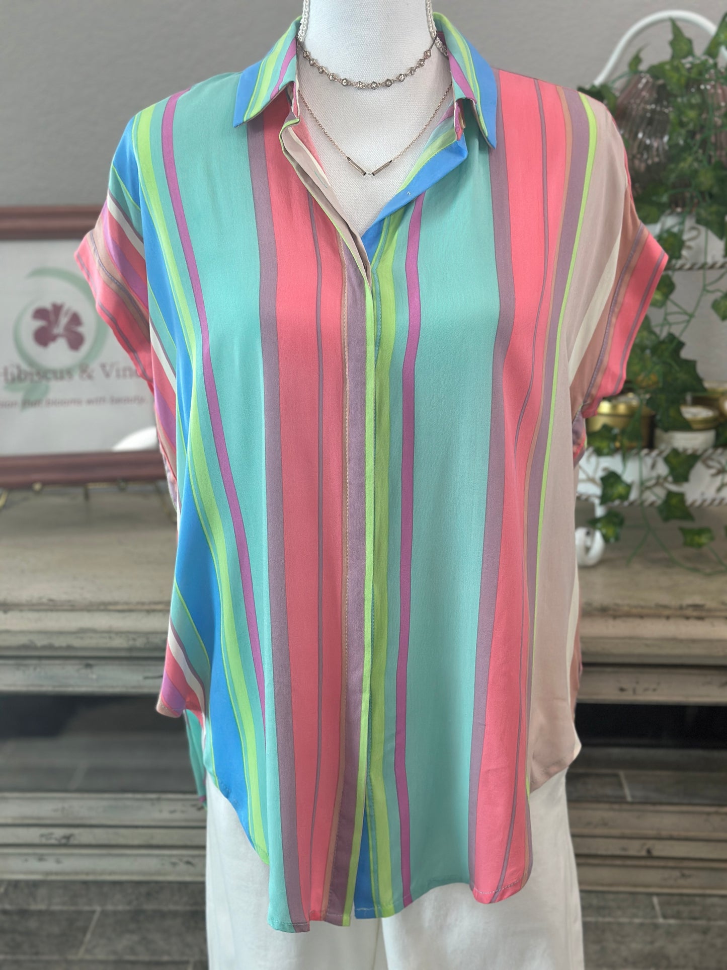 Multistrip Button Down Blueivy