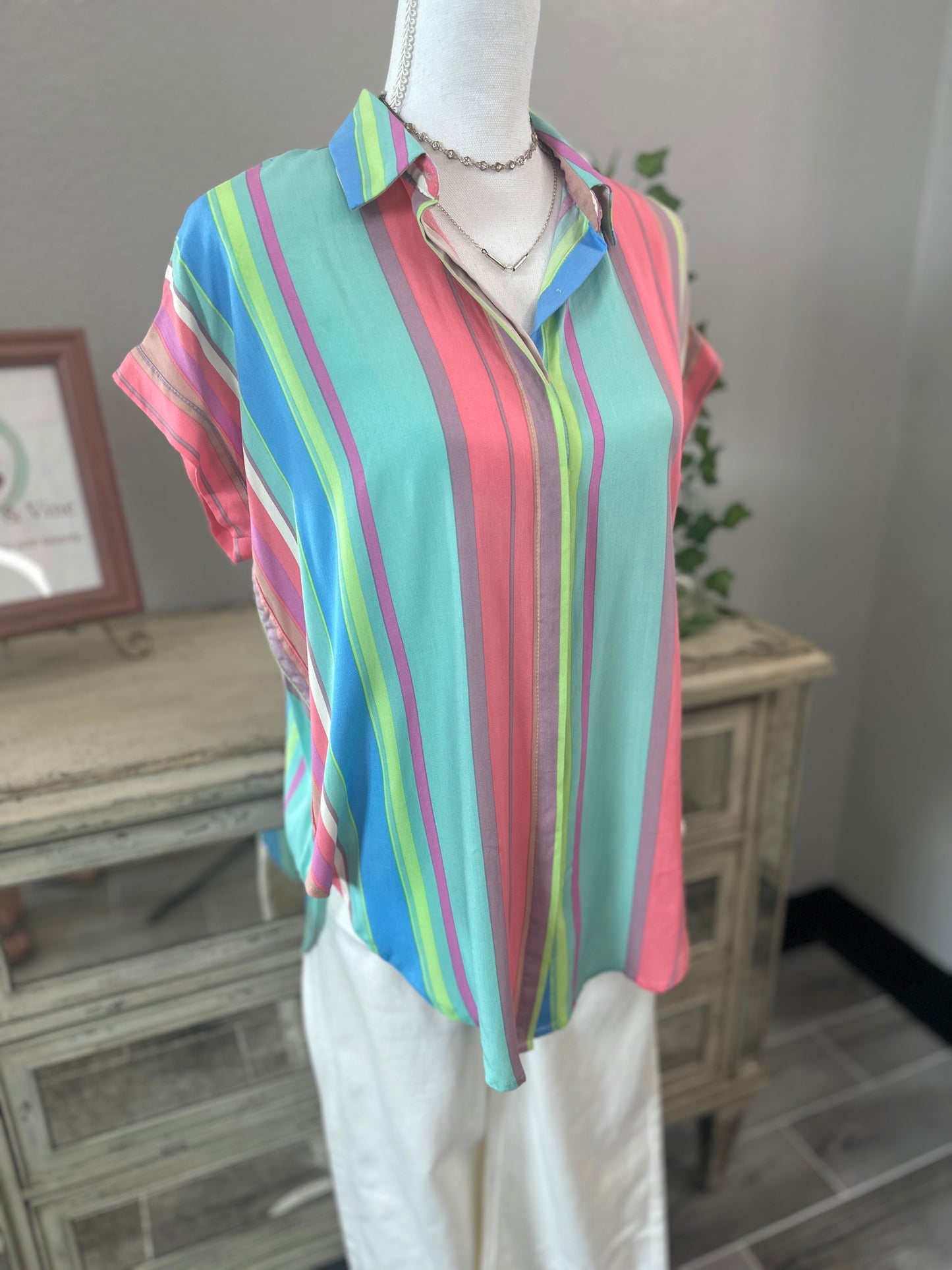 Multistrip Button Down Blueivy