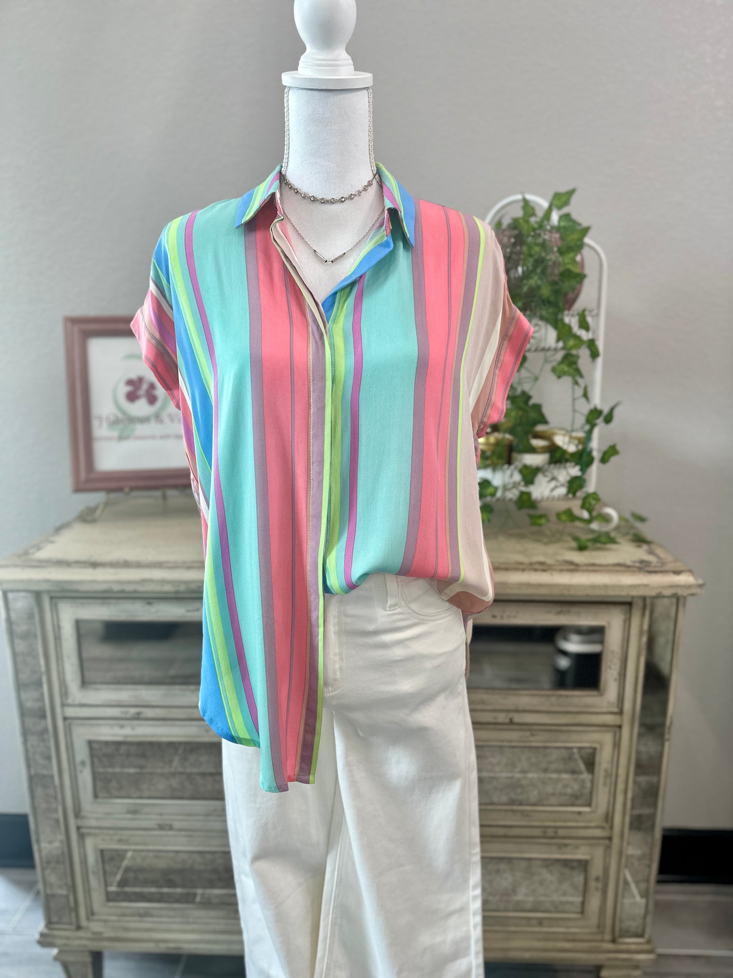 Multistrip Button Down Blueivy
