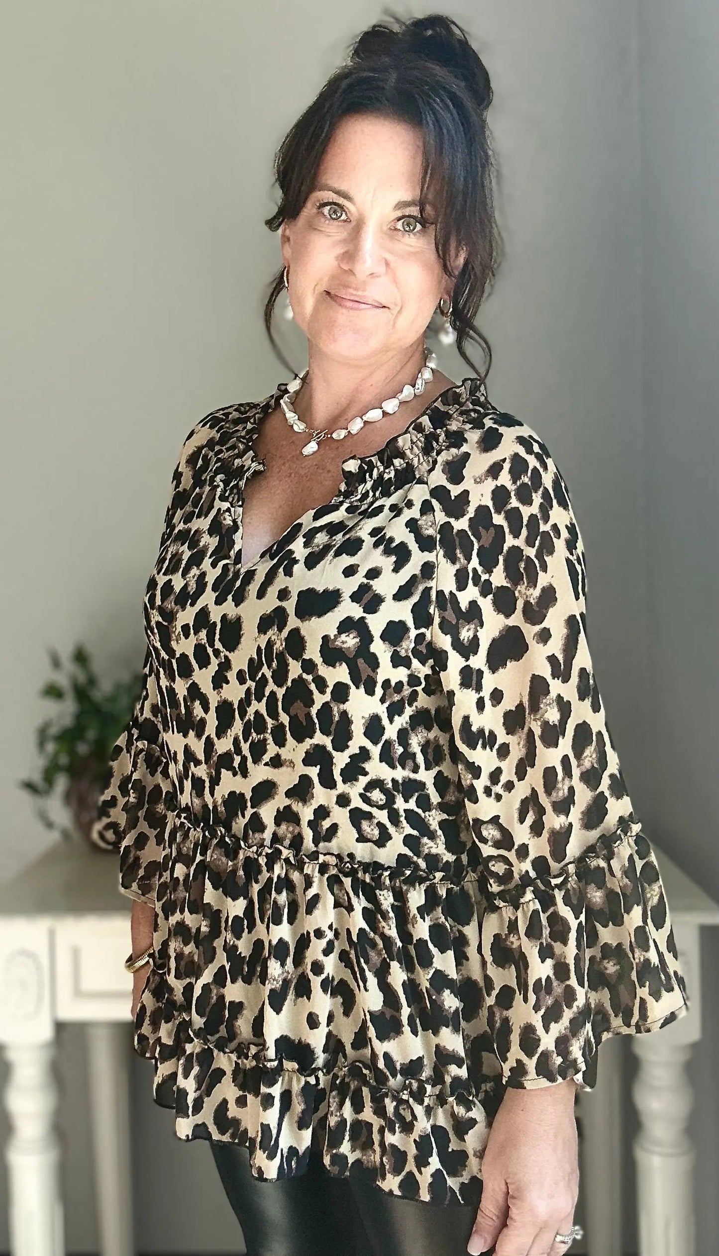 Leopard Chiffon Top My Store