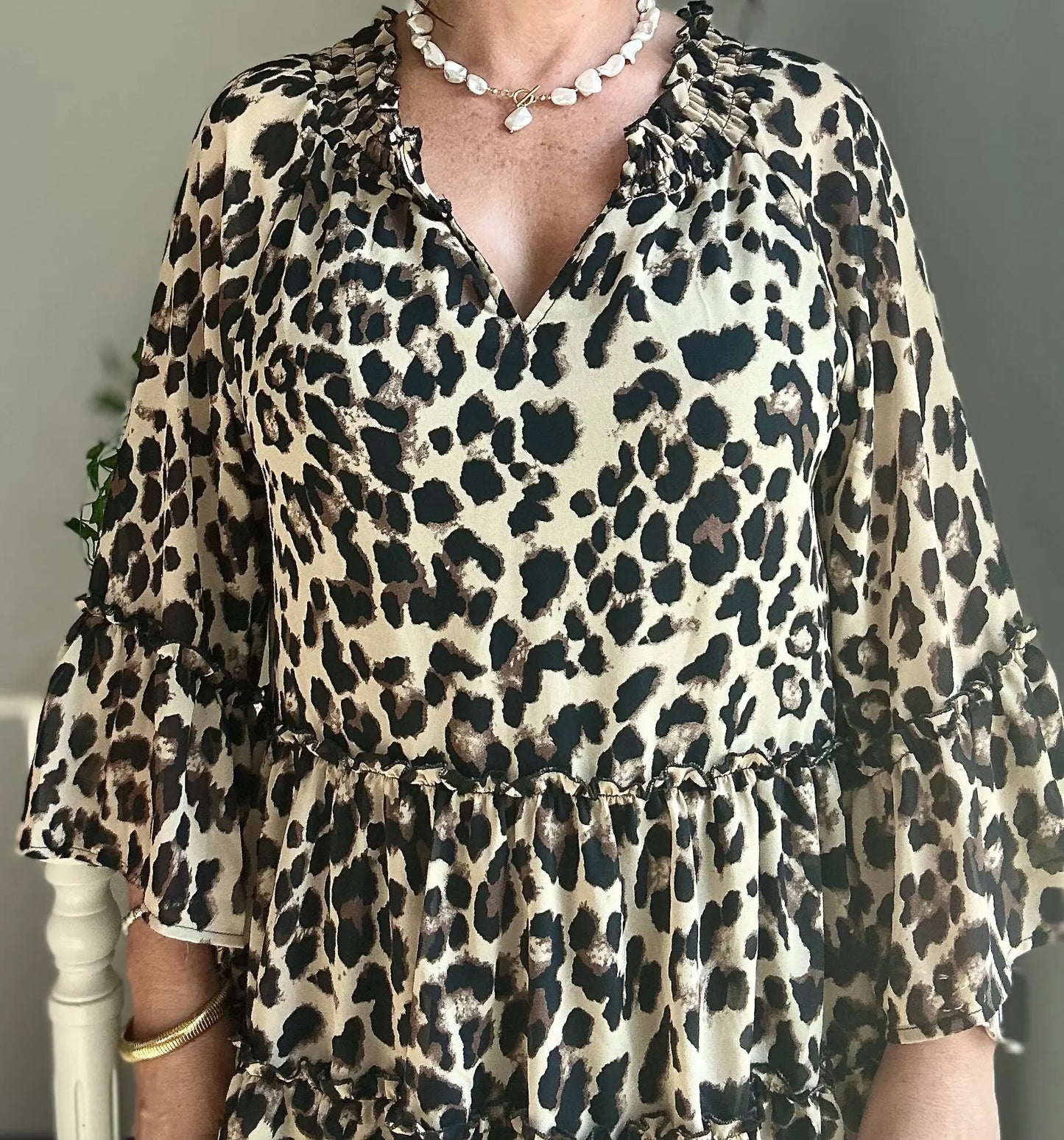 Leopard Chiffon Top My Store