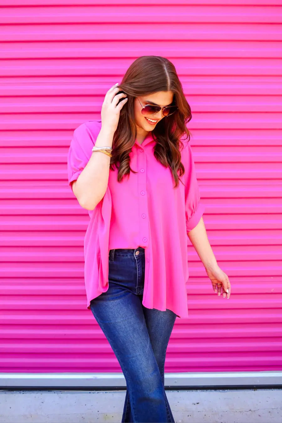 Oakley Oversized Top Hibiscus & Vine