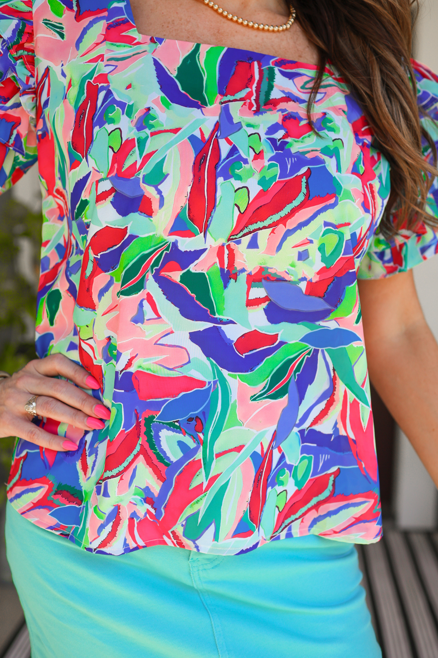PREORDER-Talk Of The Tropics Ruffle Top