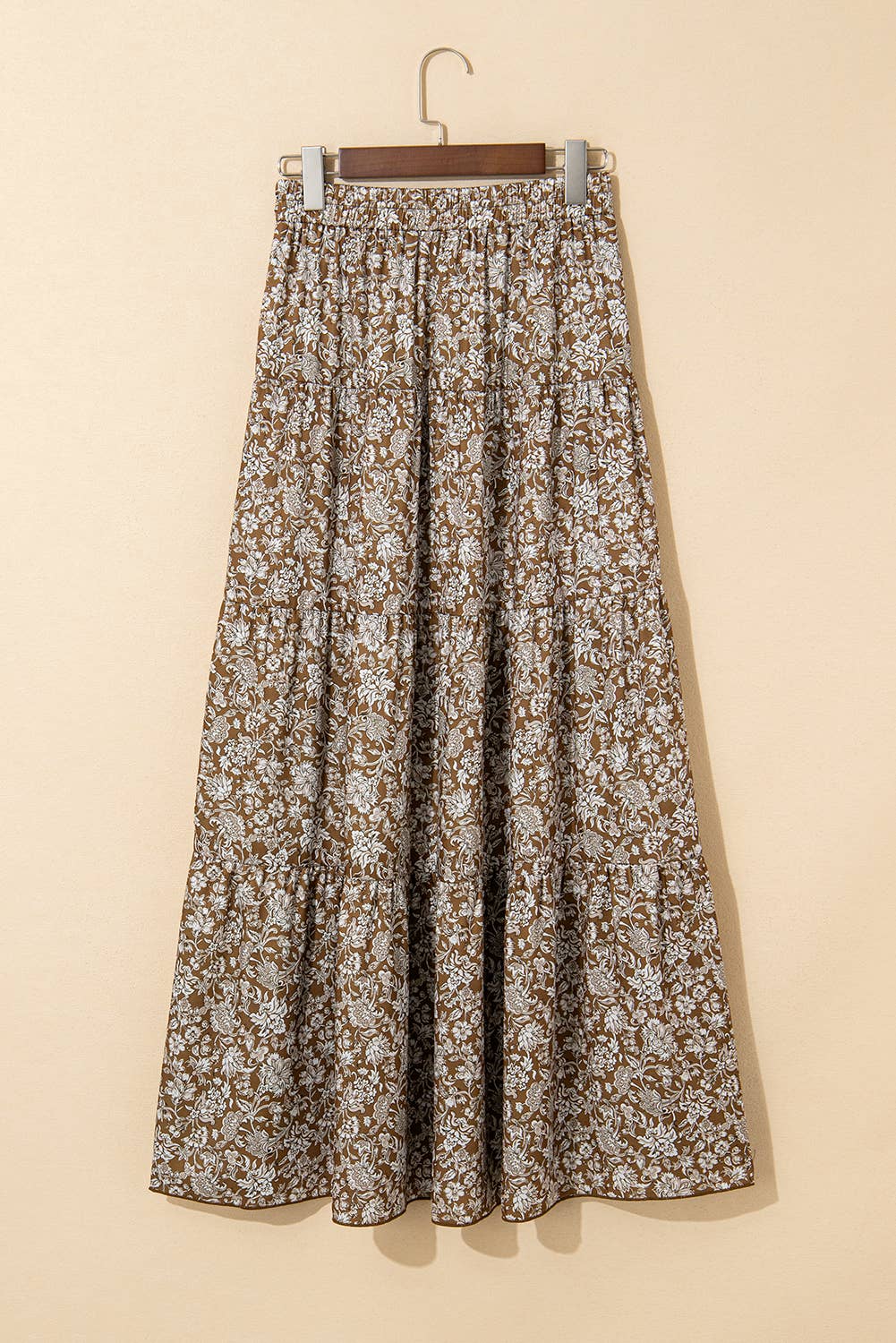 Desert Bloom Ruffle-Hem Maxi Skirt