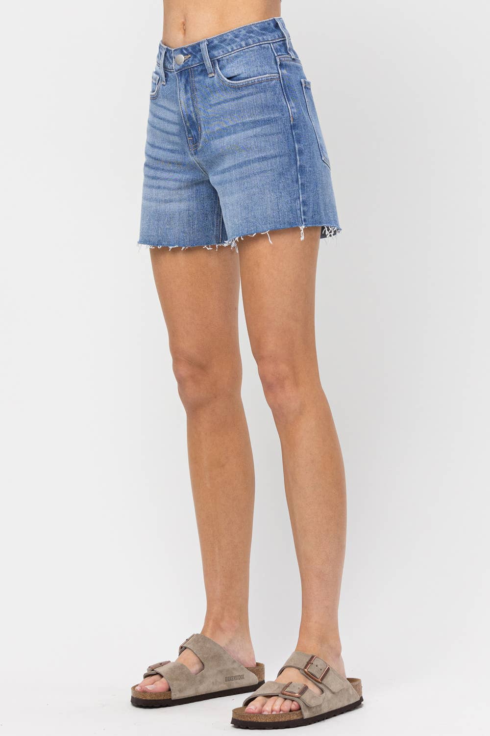 High Rise Mom Shorts - Hibiscus & Vine