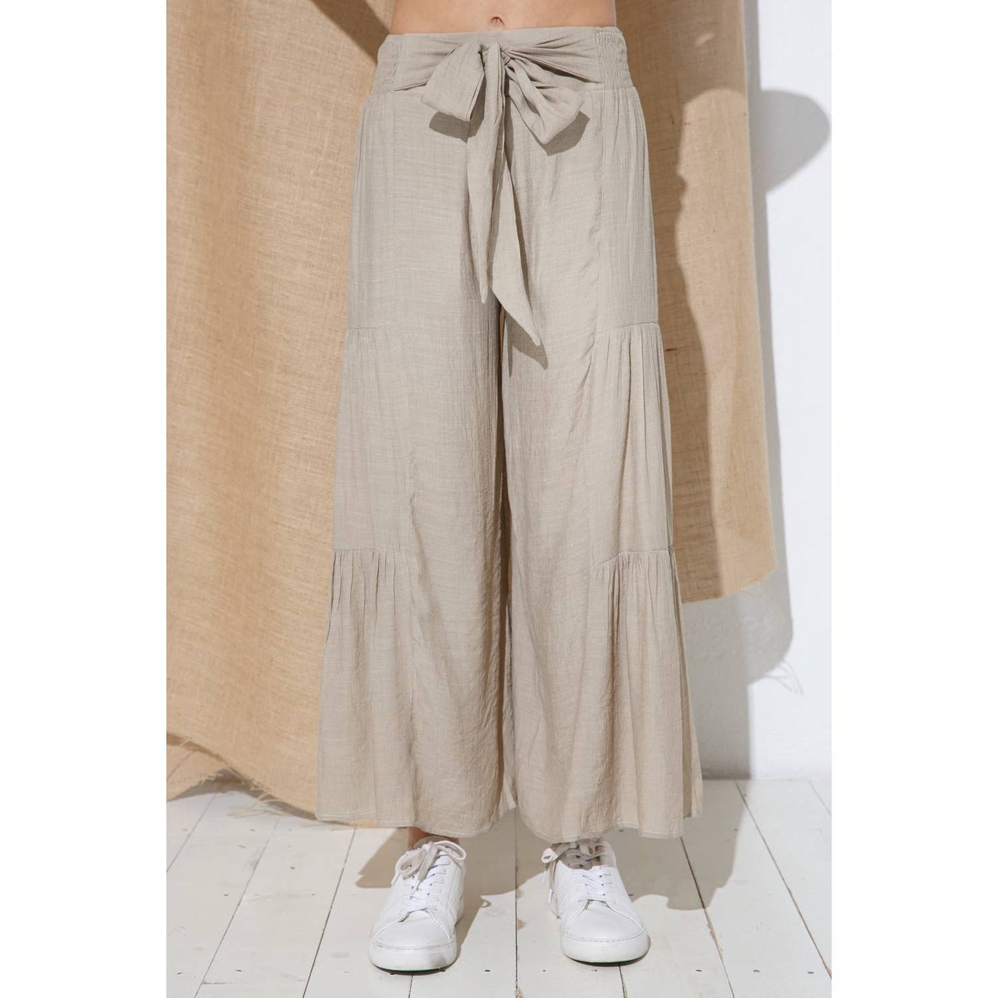 TIERED WIDE- LEG PANTS - Hibiscus & Vine