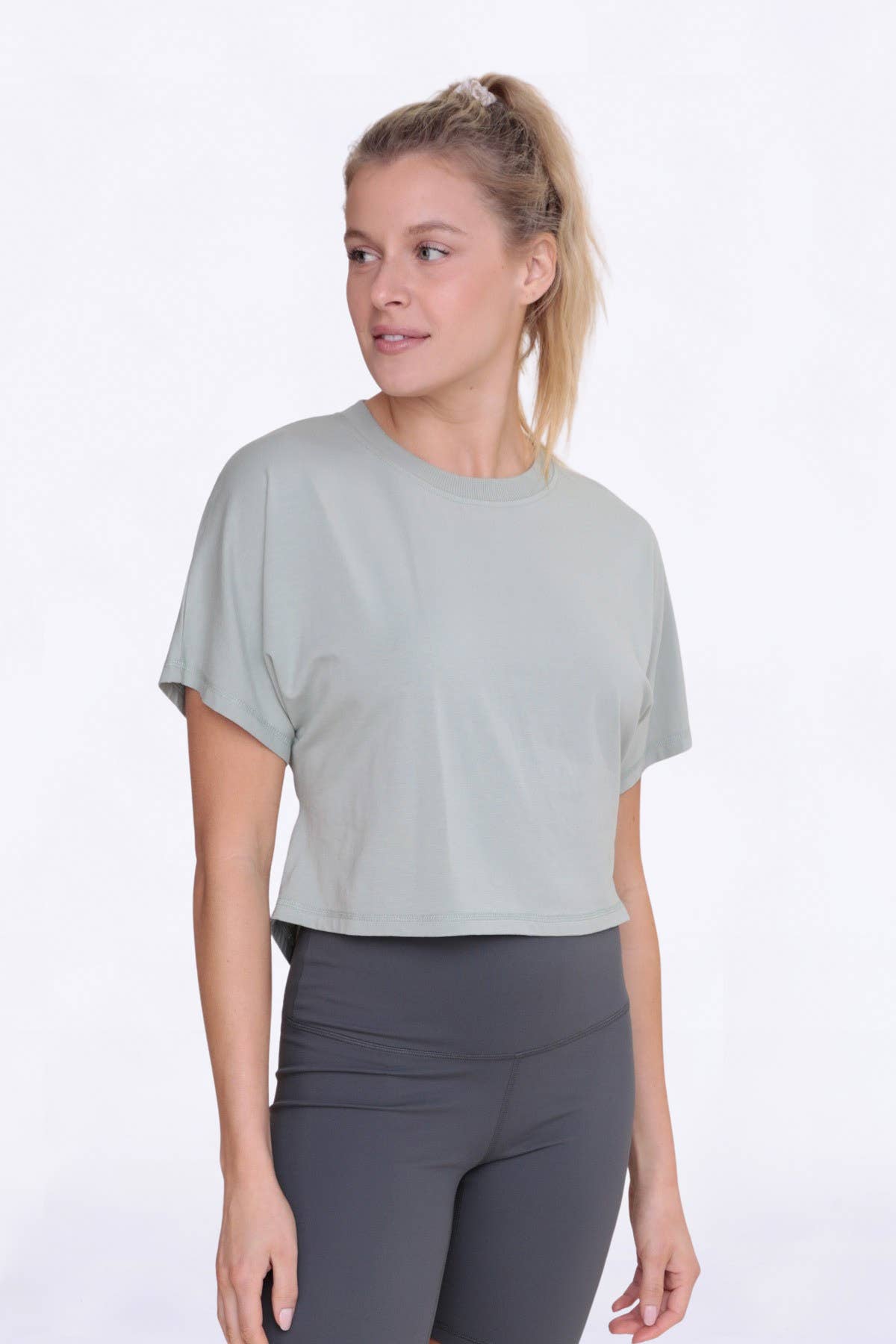 Gathered Back Short Sleeve Top - Hibiscus & Vine