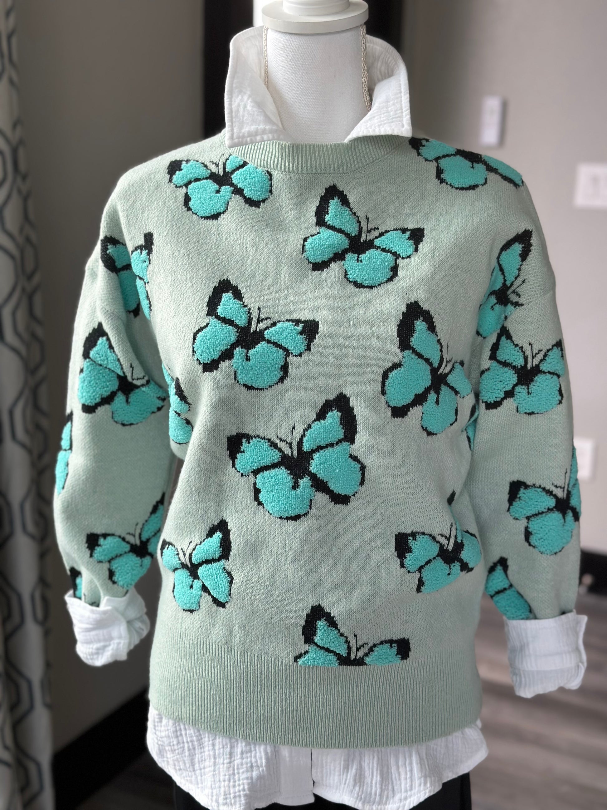 womens sweater with butterflies 