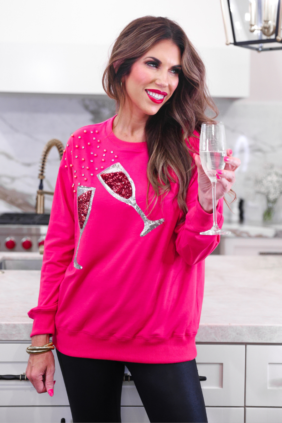 PREORDER-Pop The Champagne Sequin Top