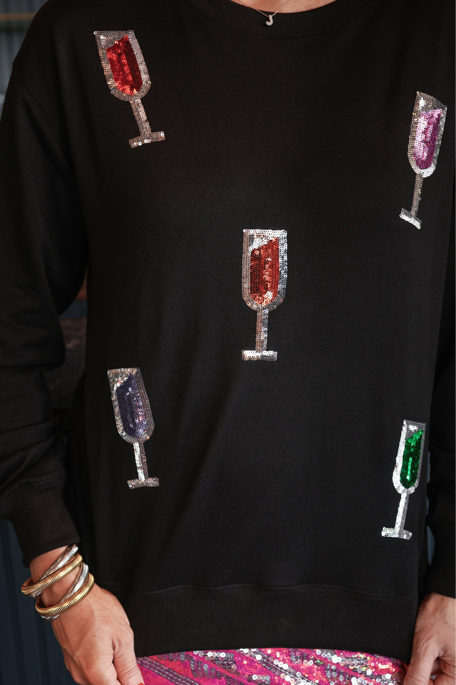 PREORDER-Cheers To Tonight Sequin Sweatshirt