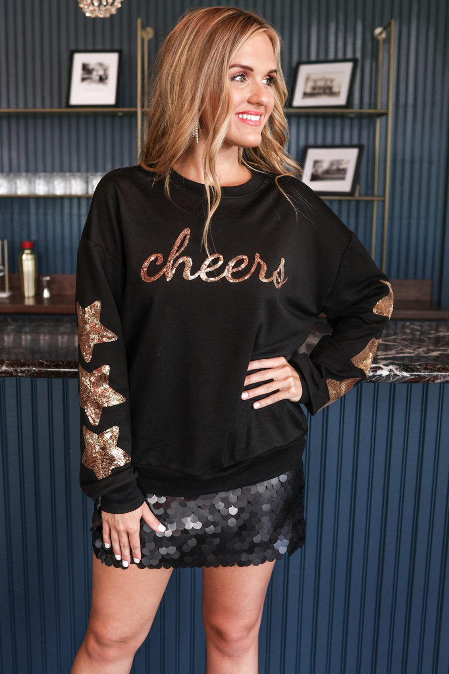 PREORDER Cheers Sequin Stars Sweatshirt