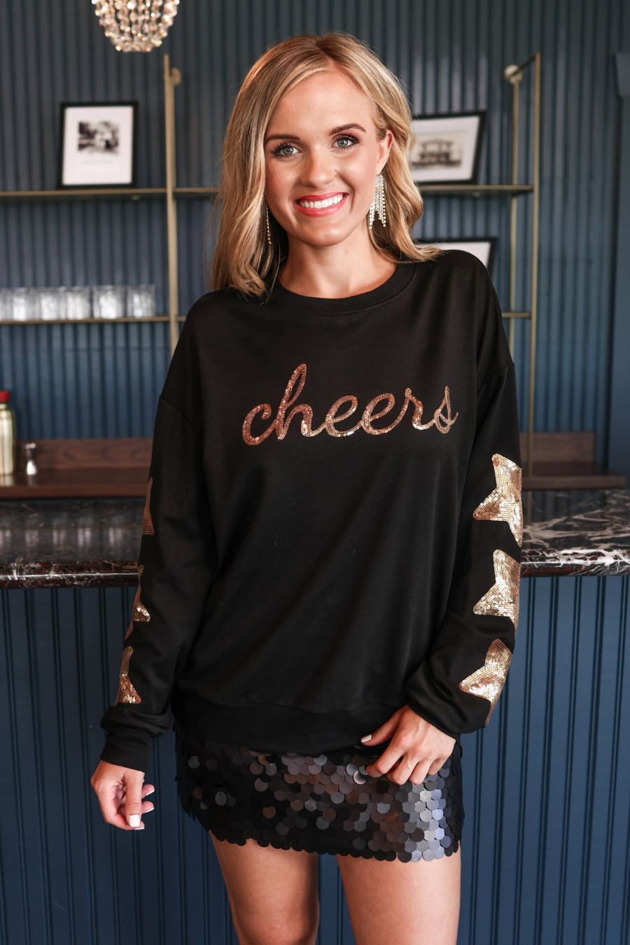 PREORDER Cheers Sequin Stars Sweatshirt