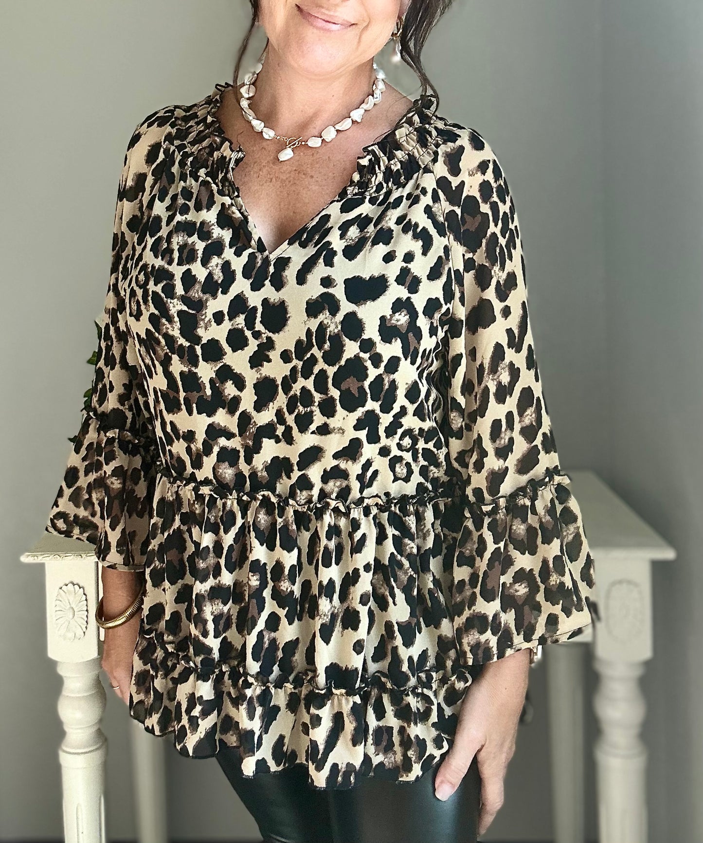 Leopard Chiffon Top