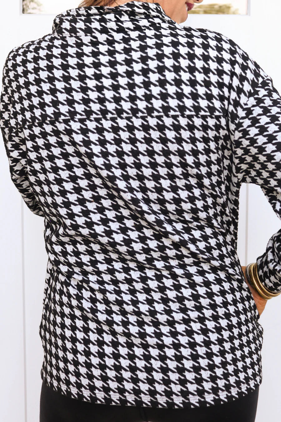 PREORDER-Hayden Houndstooth Quarter Zip