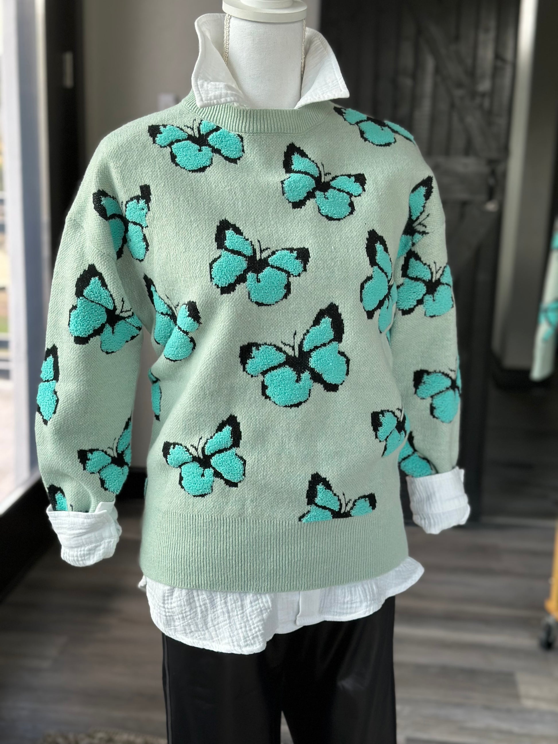 womens sweater with butterflies 