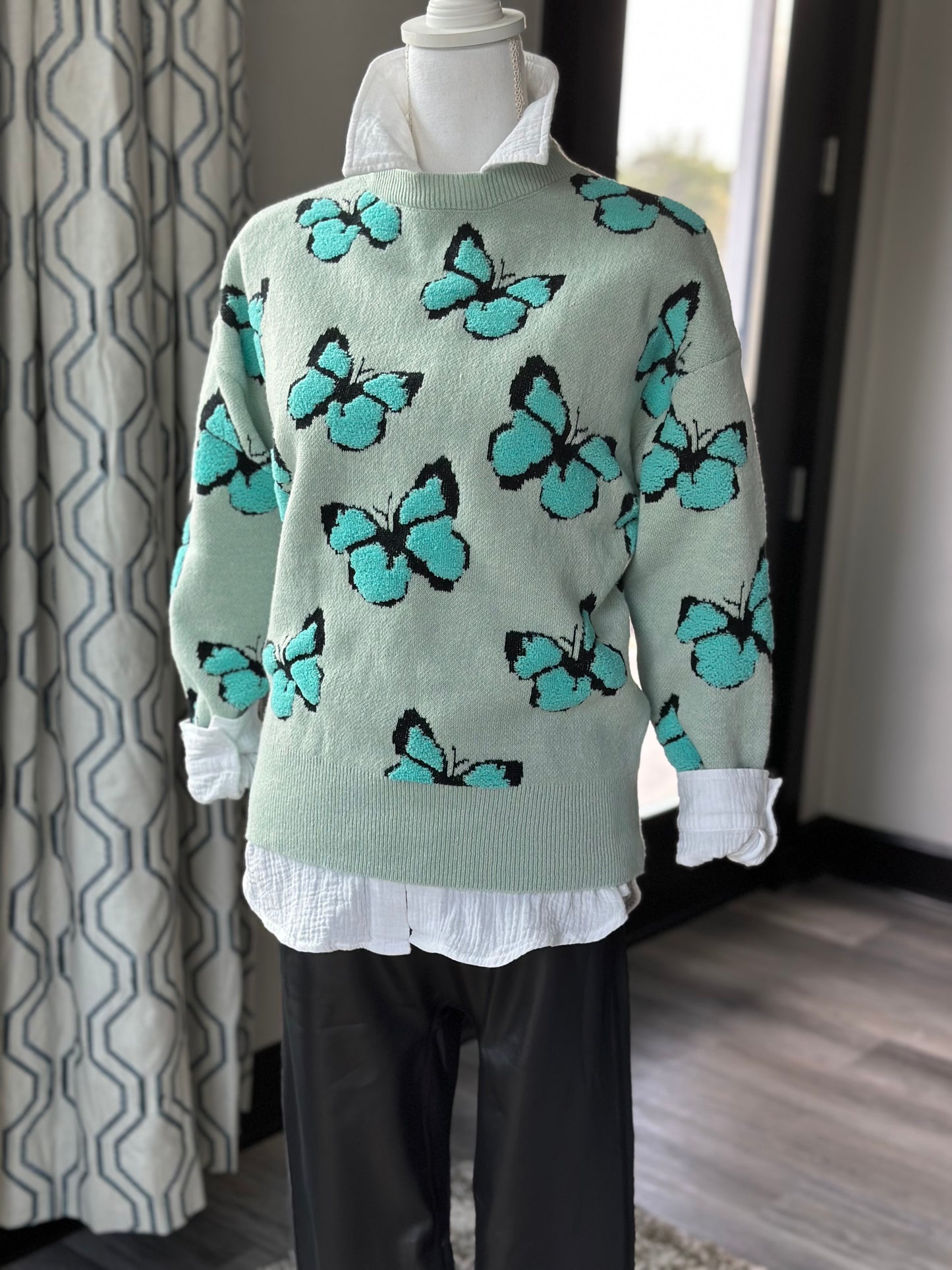 womens sweater with butterflies 