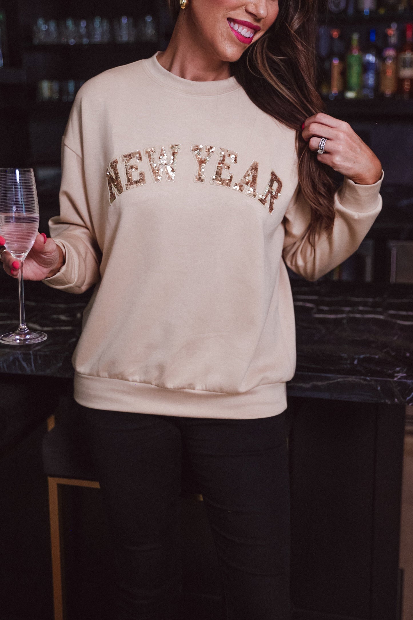 PREORDER-New Year Sequin Beaded Pullover