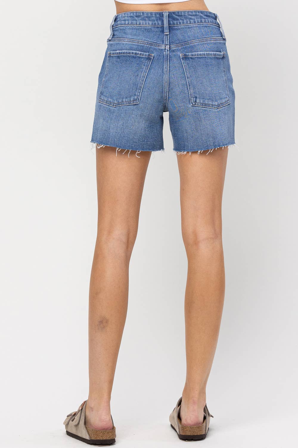 High Rise Mom Shorts - Hibiscus & Vine