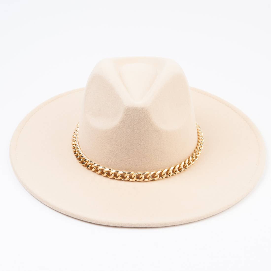 Taylor Chain Band Felt Wide Brim Hat - Hibiscus & Vine