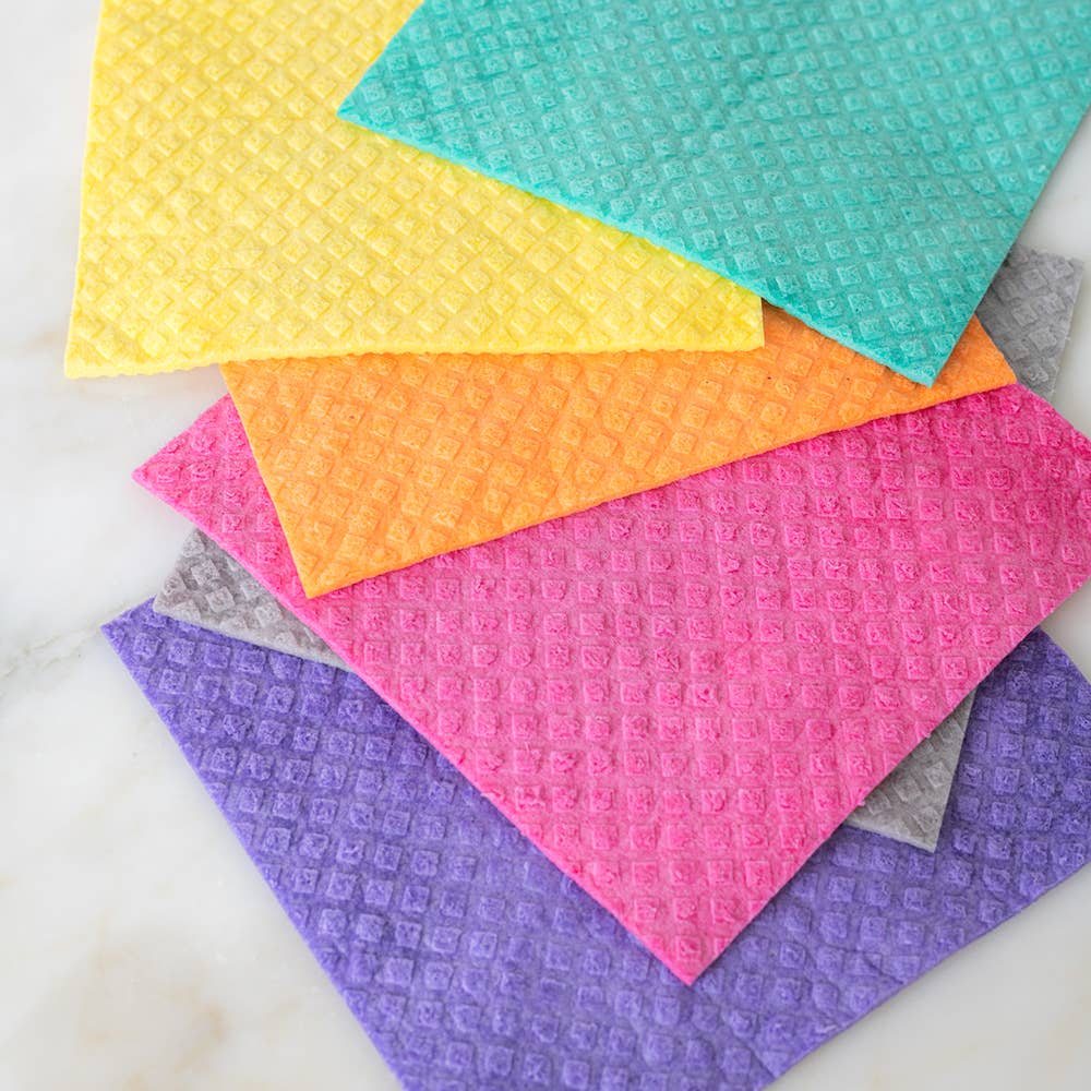 Colorful biodegradable dish cloths