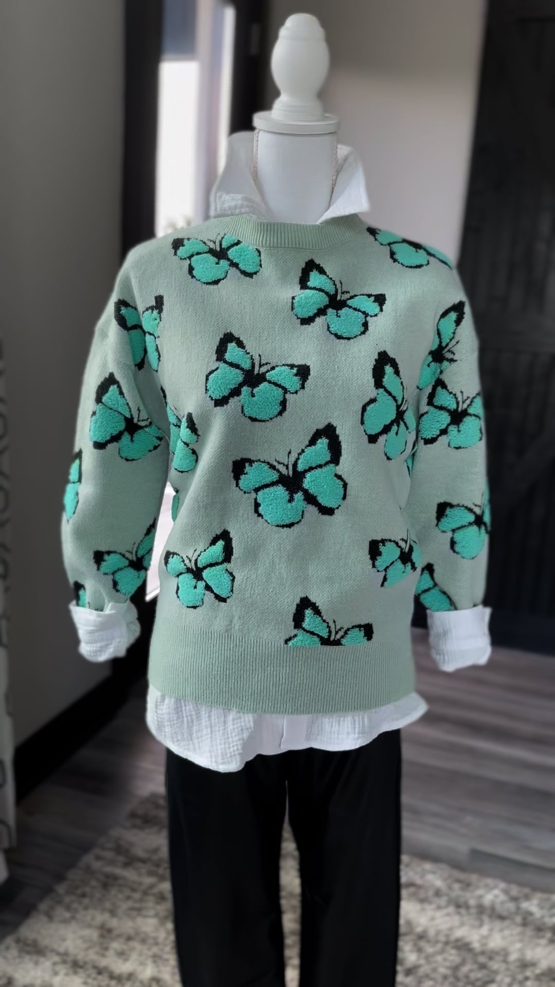 womens sweater with butterflies 